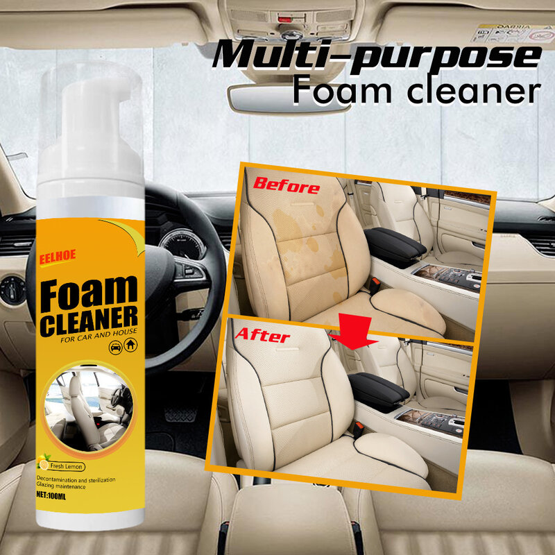 Multi-Purpose Foam Cleaner สเปรย์น้ำยาทำความสะอาดภายในรถยนต์ Anti-Aging ป้องกันรถตกแต่งภายในบ้านทำความสะอาดโฟมส...