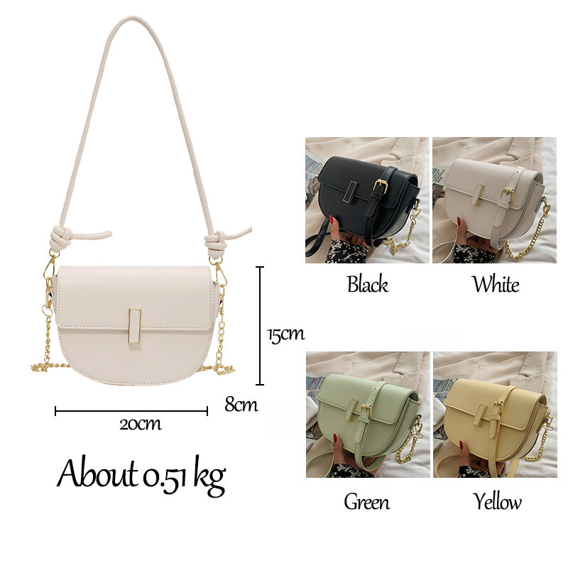 Women Leather Chain Shoulder Crossbody Bags for Women 2021 New Fashion Small Square Bag Casual Mobile Phone Bag Sac Epaule