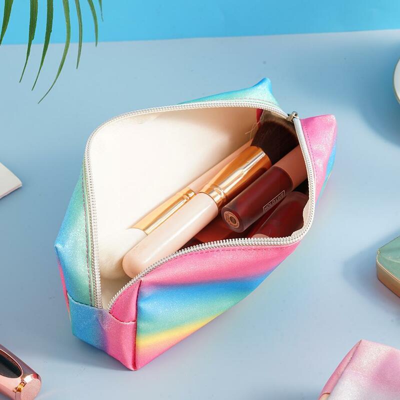 Cute Pencil Cases Shiny Stationery Kawaii Square Pen Case Pouch Storage Bags Large Colorful Capacity Suppli Student School C6S7