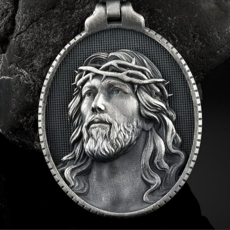 Cristo Jesús puro colgante de lata collar de los hombres católico religioso collares amuleto medalla Vintage gótico Goth joyería Punk cadenas