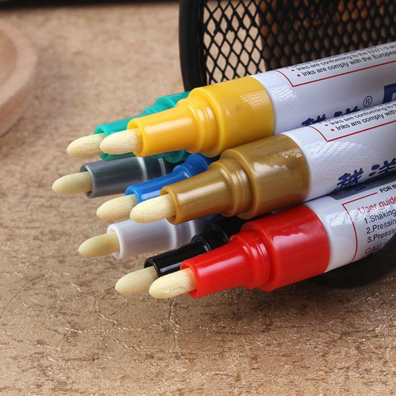 12 Kleuren Universele Spons Verf Marker Pen Waterdicht Fade-Proof Slijtvaste Autobanden Metal Permanente Pennen Dropshipping