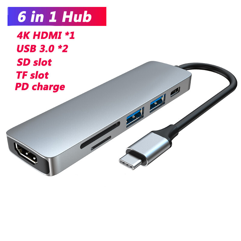 Thunderbolt, Thunderbolt 3 4 in1 USB-C a HDMIcompatible adaptador 2x USB3.0 tipo-C de Hub para Huawei P20 Pro Samsung Dex Galaxy S9