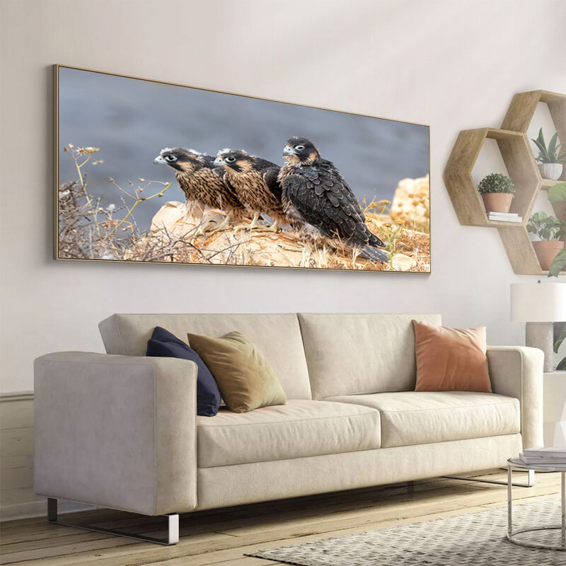 Animal oil painting Eagle looking back and three eagles art canvas painting office living room corridor home decoration mural
