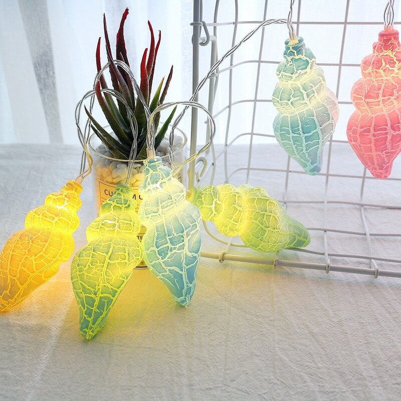 10 led conch-shaped crack lâmpada string romântico quarto decoração de casamento luzes da sala de luz da noite decoração