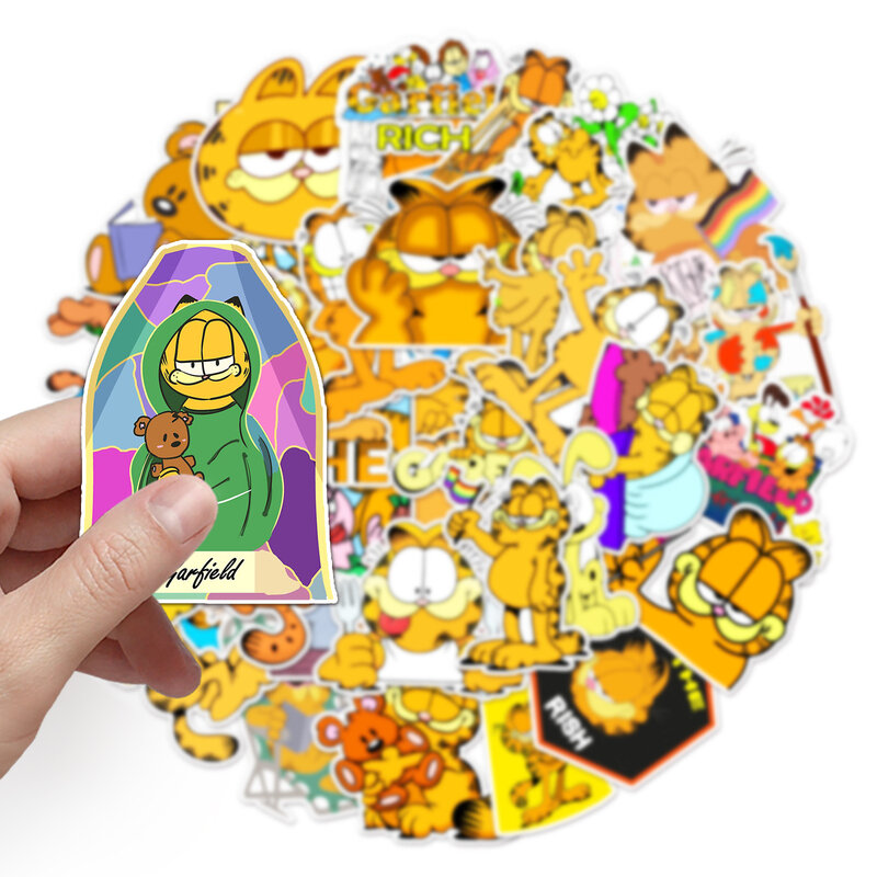 50 Stuks Garfield Anime Sticker Waterdicht Skateboard Bagage Laptop Gitaar Fiets Cartoon Diy Briefpapier Sticker Speelgoed Kerstcadeau