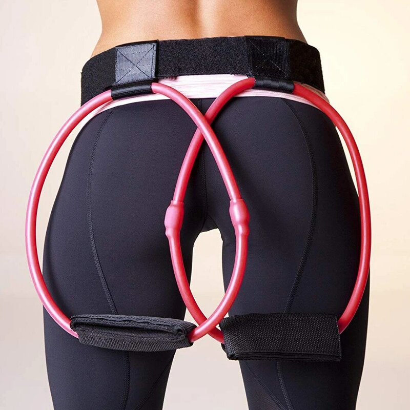Banda de resistencia para glúteos para mujer, cinturón ajustable para la cintura, ejercitador de Pedal para glúteos, entrenamiento muscular, Yoga, Rally