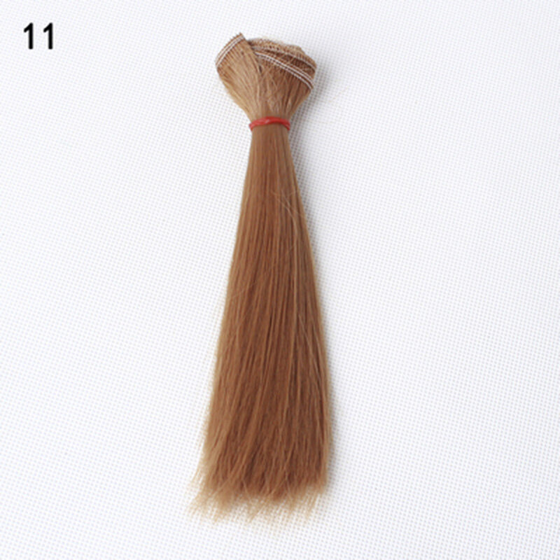 Poupée à cheveux naturels lisses de 15cm x 100cm, 1 pièce, 1/3 1/4 1/6 BJD SD, perruques haute température à faire soi-même
