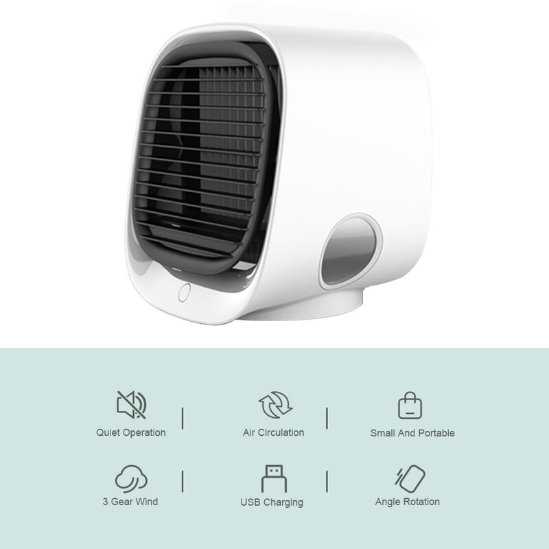 Ventilateur de refroidissement Portable, 3 vitesses, pour la maison, le bureau, silencieux