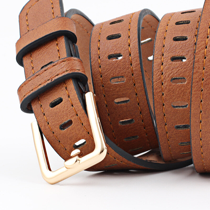 JIFANPAUL-cinturón con hebilla de pin para mujer, cinturón con personalidad para pantalones vaqueros, retro, elegante, decoración para estudiantes
