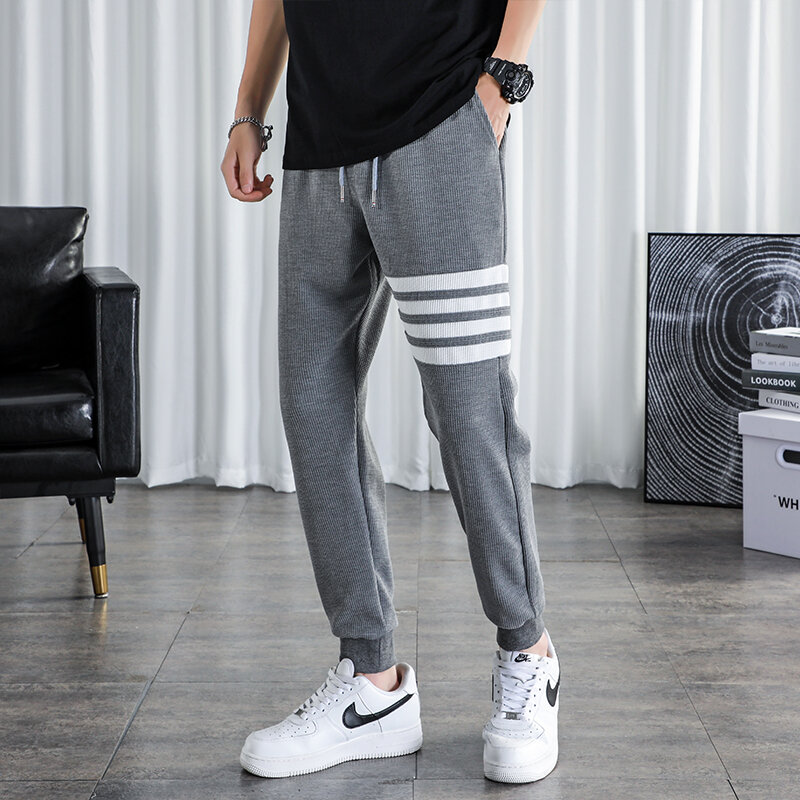 2021 marca streetwear jogging moda masculina 2021 suor trace jogging calças moletom masculino algodão sólido lápis calças