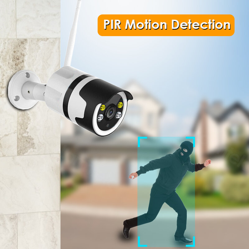 Câmera de vigilância por vídeo, wi-fi, 1080p, área externa, áudio bidirecional, cctv, cor, visão noturna, segurança para casa