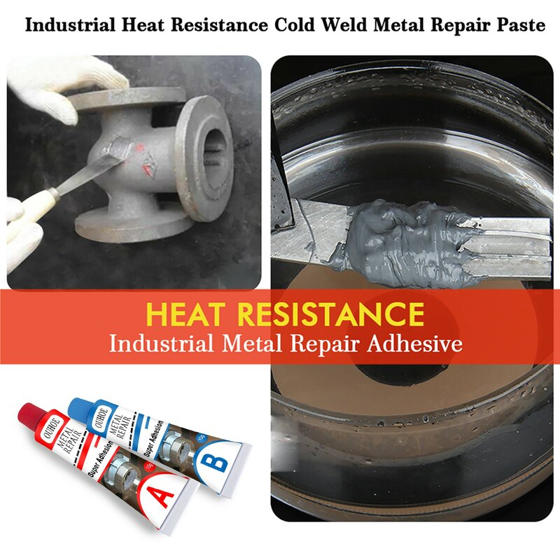 Hot Industrials Adhesive Heat Resistance Cold Weld Metal Repair Paste Adhesive Gel Silicone Sealant Repair For Cracks