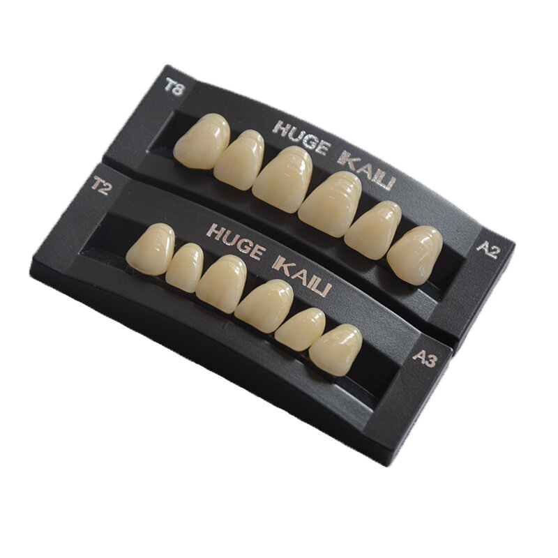 Dentadura Dental de polímero sintético, conjunto completo de dientes de resina, diente falso, 4 Sets/box