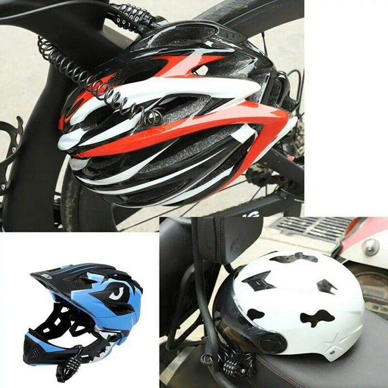 Kunci Kata Sandi Helm Anti Maling Mini Multifungsi untuk Skuter 4 Helm Motor Kunci Digit Anti Maling Sepeda L S2A3