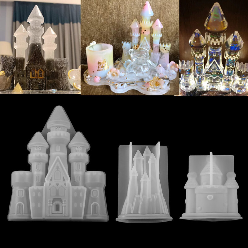1 pçs castelo moldes de silicone villa casa natal uv resina cola epoxy molde para diy artesanato decoração para casa ferramenta fazer jóias