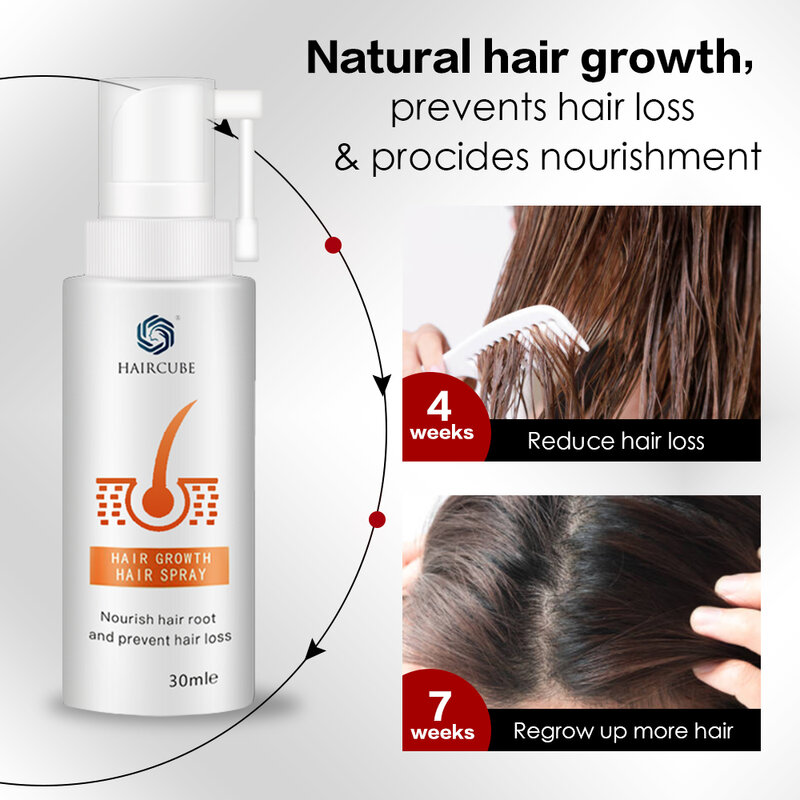 Produto para crescimento capilar, essência para reparação de raíz danificada do cabelo, spray eficaz para homens e mulheres