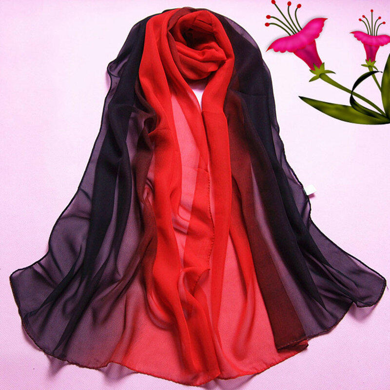 Для женщин Градиент Цвет хиджаб шарф Femme Musulman мягкий хлопок платок хиджаб шифоновый шарф шарфы шали и палантины