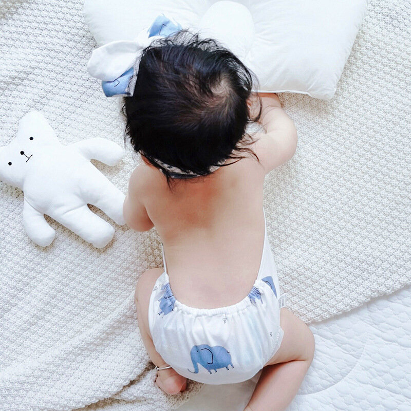 Yg marca verão bebê triângulo roupas 0-2 anos de idade do bebê puro algodão botão abdominal pendurado pescoço saco peido roupas