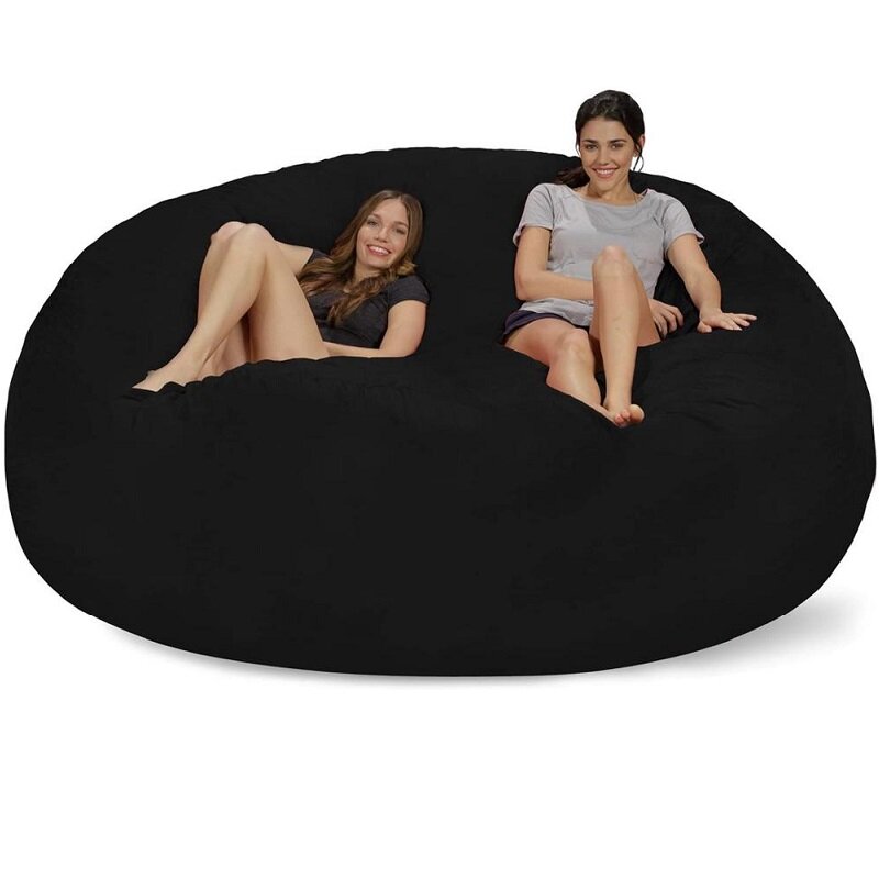Dropshipping Luxe Giant Xxxl Suede Bean Bag Cover Grote Ronde Zachte Zitzak Lounger Bed Cover Woonkamer Meubels