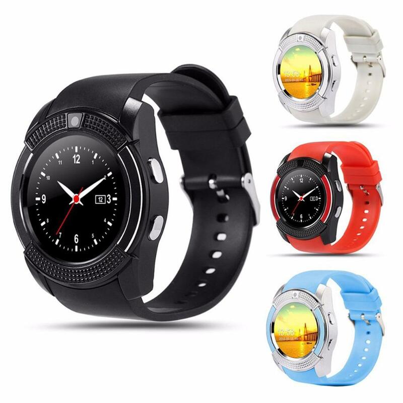 Kolorowy inteligentny bezprzewodowy zegarek V8 wodoodporny sport Smartwatch z ekranem dotykowym z kamerą gniazdo karty SIM wodoodporny inteligentny zegarek