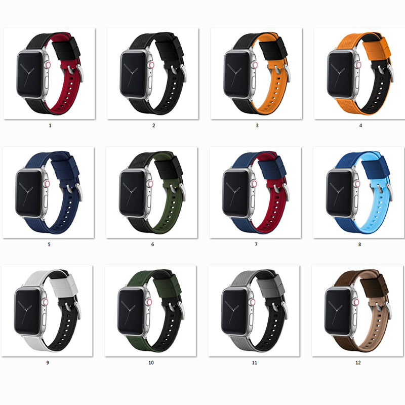 Ремешок силиконовый для Apple Watch Band 44/45 мм 41/42 мм, резиновый браслет для iwatch 38/40 мм, Apple Watch 4 3 5 6 7 SE, 2022