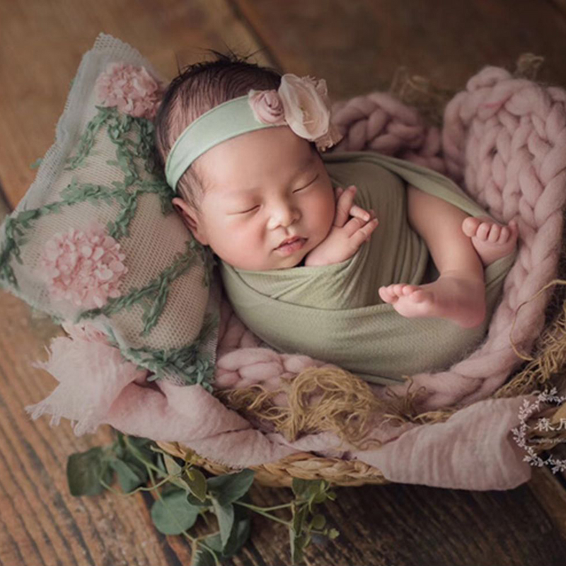 Oreiller Portable pour bébé, accessoires Photo, oreiller carré à fleurs, de Style floral