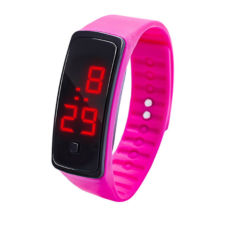 Relógio infantil com tela digital de led, bracelete de silicone gel de sílica para estudantes e crianças