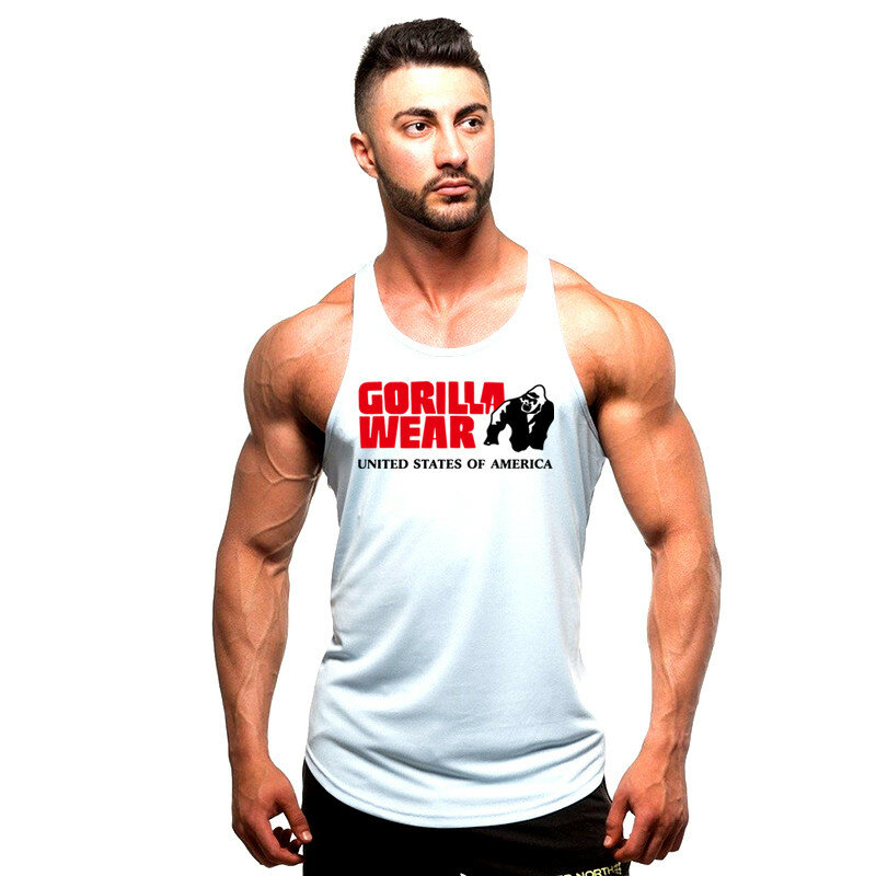 Mens Fitness Tank Tops Gym Kleding Bodybuilding Workout Katoen Mouwloos Vest Mannelijke Toevallige Ademend Mode Sling Ondershirt