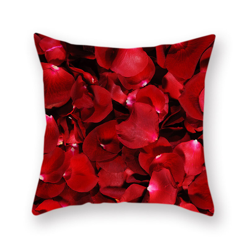 Чехол для подушки в форме сердца с изображением новогодней розы, 45 х45 см