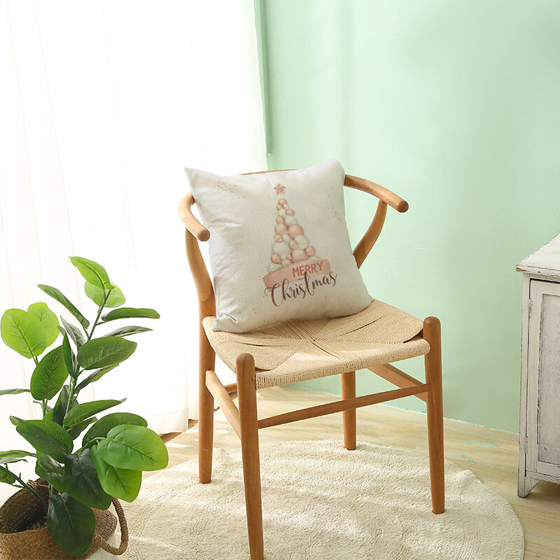 Federa di lino semplice e moderna federa di natale cuscino per divano da ufficio decorazione per la casa federa quadrata all'ingrosso