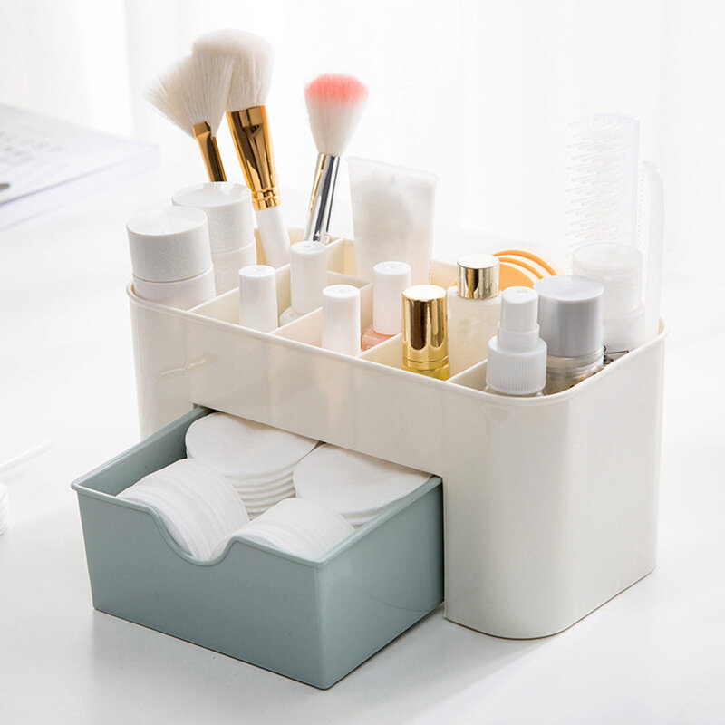 Plástico caixa de armazenamento de cosméticos gaveta organizador gaveta divisor maquiagem jóias organizador rangement cozinha gavetas de armazenamento em casa