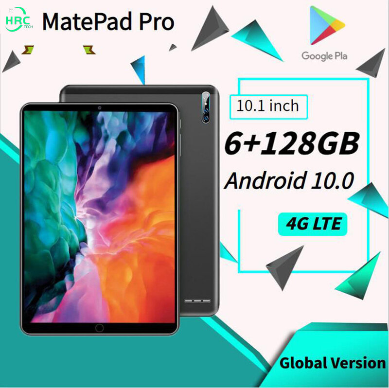 Matepad-tablet pro versão global, tablet de 10.1 gb ram, 128gb rom, android, 4g, rede, 10 core, tablet, pc, telefone