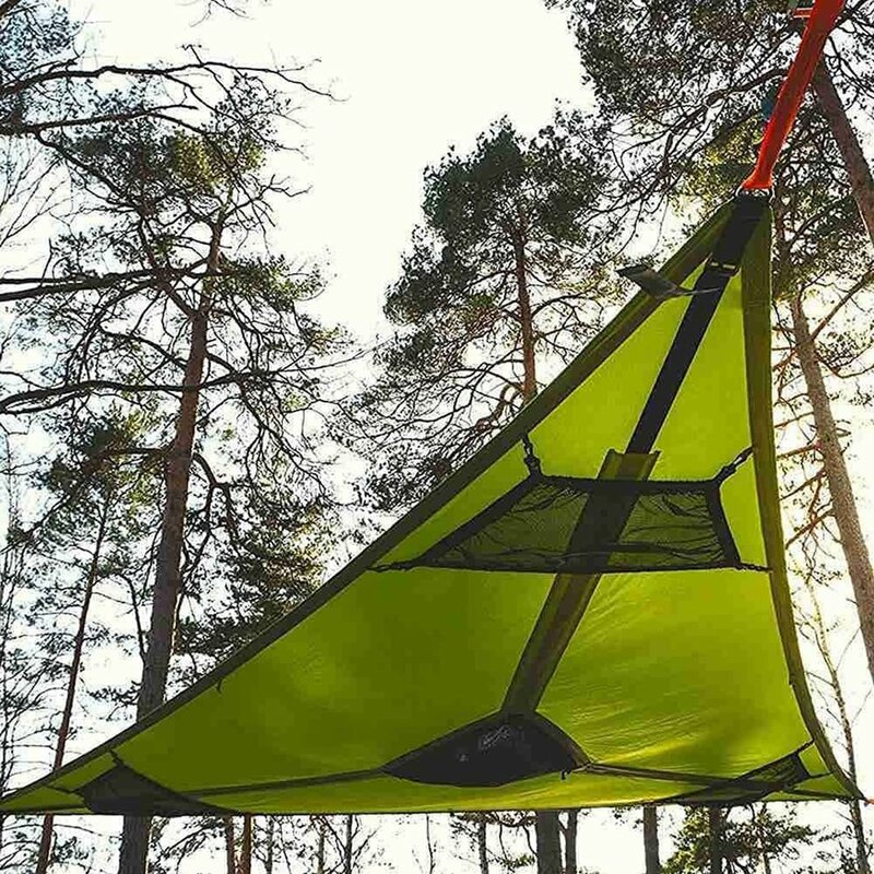 Multi pessoa rede triângulo esteira aérea suprimentos ao ar livre portátil 3 pessoa árvore casa céu barraca de ar 2/3 metros acampamento rede