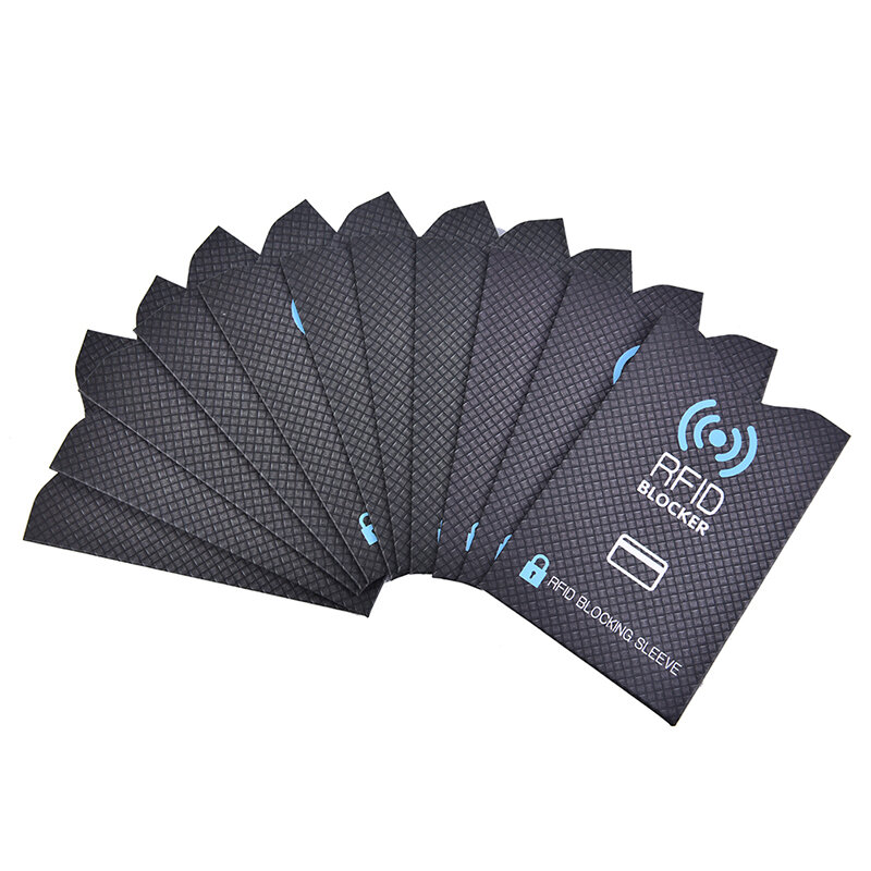 Protezione antifurto della carta RFID per carta di credito RFID blocco manica portafoglio blocco identità copertura protettiva antifurto