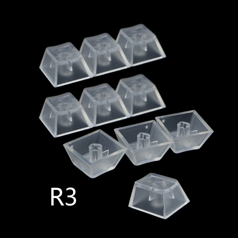 10Pcs Transparent ABS Keycaps Mechanical keyboard Matte Backlit For R4 R3 R2 R1 Drop shipping