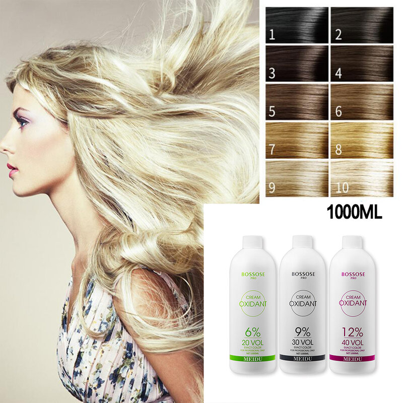1000ML Aromatische Starke Sauerstoff Milch Haar Farbe Creme Bleichen Pulver Creme Entwickler Geruchlos H2o2 Oxidationsmittel 20vol 30vol 40 Vol
