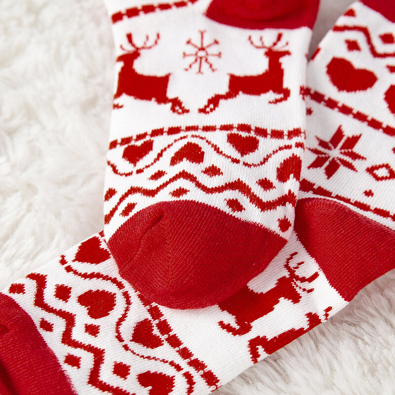 印刷された冬の靴下,厚いクリスマスソックス,elkパインツリー,タッセル,ぬいぐるみ,子供用ロングソックス,新年の贈り物,2022
