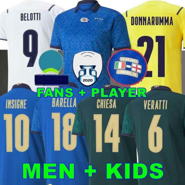 Camisetas de fútbol para hombres y niños, prenda de vestir, versión italiana final, BONUCCI insignia 20 21 22 chielini Italia CHIESA, 2021, 2022