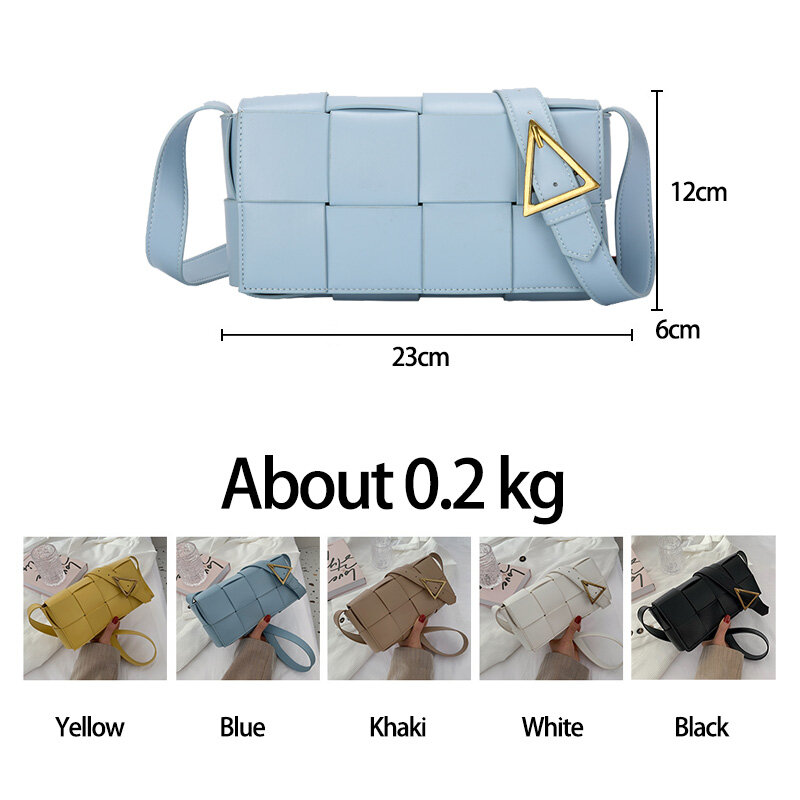 Pu skórzane tkane torby na ramię dla kobiet 2021 projektant torby Crossbody wysokiej jakości moda kobieta mała torba kwadratowa Sac Epaule