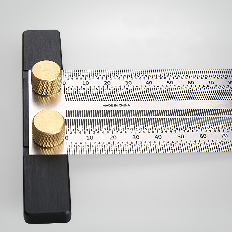 High-Precision T ประเภทไม้บรรทัดสแควร์งานไม้อลูมิเนียม Scriber วัดช่างไม้เครื่องหมายวัด Carpenter เครื่องมือ