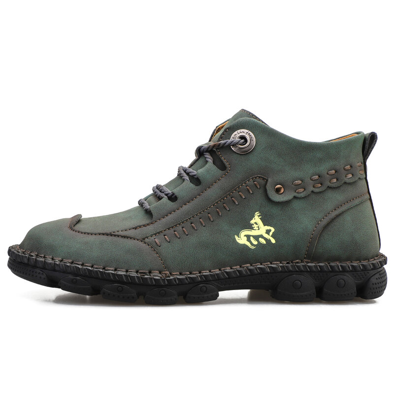 가을 겨울 패션 남성 부츠 복고풍 스타일 수제 신발 클래식 작업 안전 Chaussures Hombre 새로운 레저 플러스 Size38-48