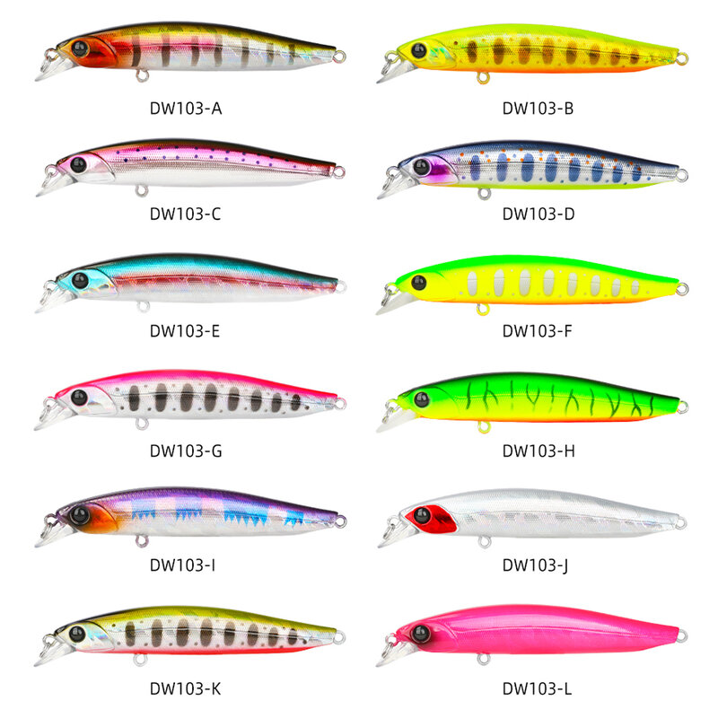 TSURINOYA-señuelo de pesca de hundimiento lento, 90SS, 90mm, 10,8g, DW103, movimiento, centro de gravedad, cebo duro Artificial