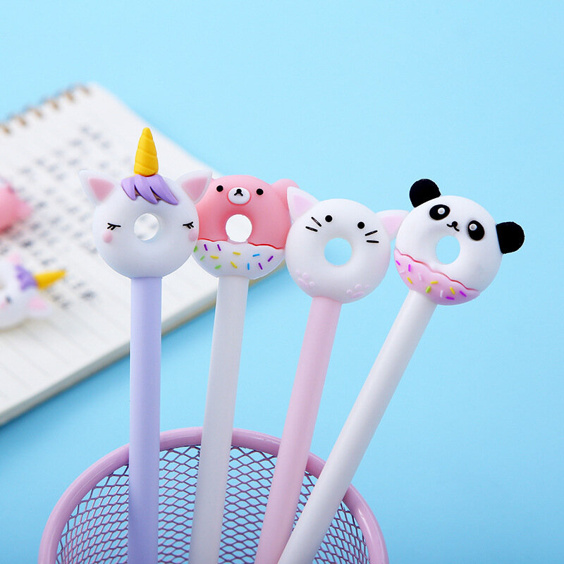 Criativo divertido estudante dos desenhos animados silicone gel caneta engraçado bonito gato macio lollipop l forma de gato bonito mini gel caneta escritório escola suprimentos