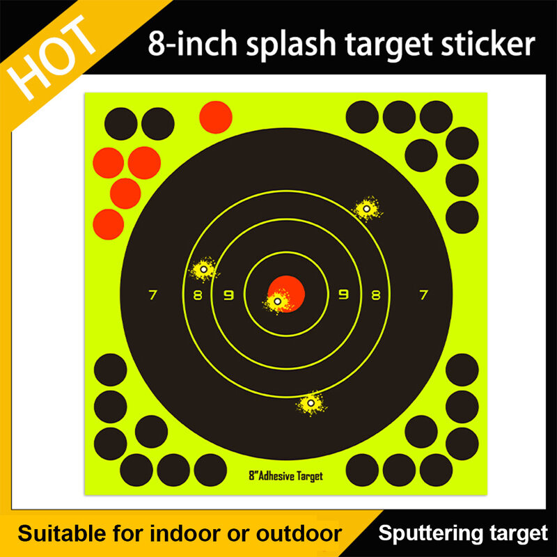 50 Buah/Lot Fluoresensi Splash Flower Target 8-Inci Perekat Reaktivitas Target Stiker Menembak Target Tahan Lama Reaktivitas Tujuan