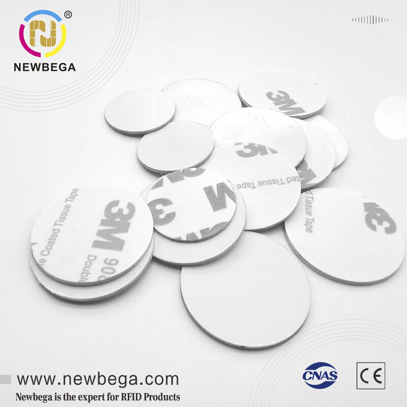 125 KHZ de moneda de disco de PVC etiqueta RFID Rewrittable Chip TK4100 T5577 EM4200 se encuentra etiqueta engomada redonda 3M pegamento auto-adhesivo 5/10/50 Uds