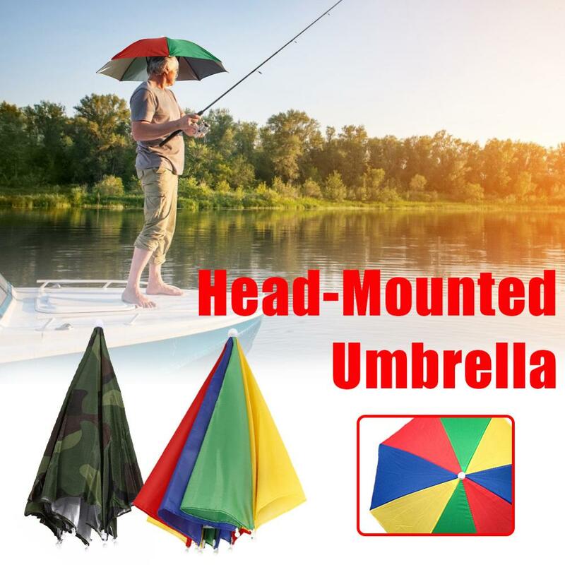 Guarda-chuva para pesca, chapéu guarda-chuva dobrável para acampamento, pesca, caminhadas, festival, ar livre, ferramentas de pesca