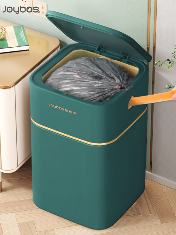 Joybos Trash Can Nordic Style Seal Press For Kitchen Bathroom Office Storage Bucket Dustbins Accessories With Lid Garbage B JX91