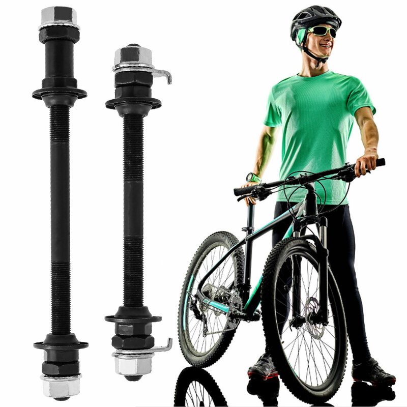 Mountain Bike Wheel Hub Metal Front Rear Bicycle Solid Spindle Speed Change Front Axle/ 180 mm Rear Axle Wheel Hub Clip 150mm