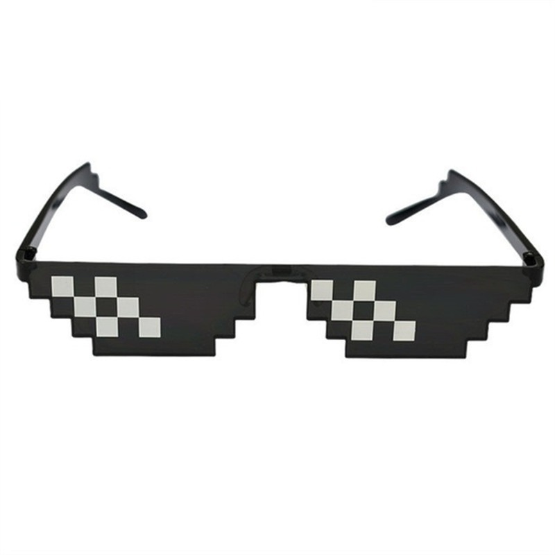 Men Women 8 Bit Coding Pixel Thug Life Mosaic Glasses Sunglasses Trendy Cool Party Funny Vintage Shades Eyewear Driver Goggles