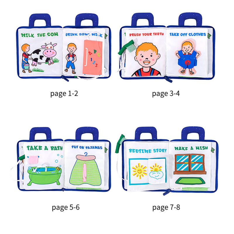 Kidsbooks-Libro de tela para aprendizaje temprano para bebé, juguete interactivo de puzle de papel con sonido para padres e hijos, "My Quiet Book"